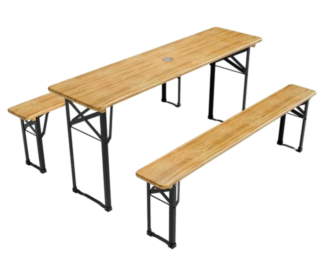 Twee driedelige sets Witte stretch biertafel en bankhoesset voor 50 cm tafelbreedte, bierbankhoes, biertentset 220x50x80cm voor banket buiten